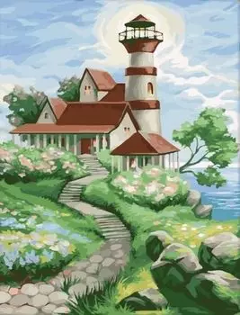 Картина по номерам «Дом с маяком»