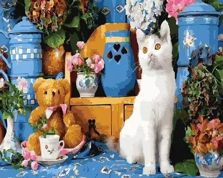 Картина по номерам «Домашняя кошка»