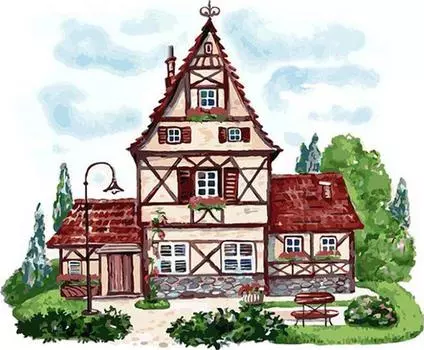 Картина по номерам «Домик для гномика»