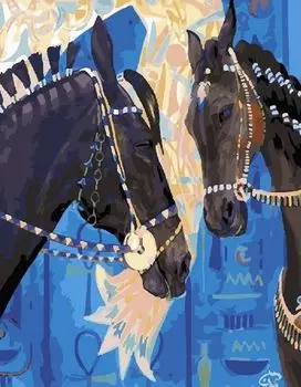 Картина по номерам «Две лошади»
