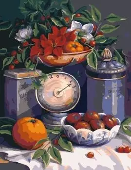 Картина по номерам «Фрукты и цветы»