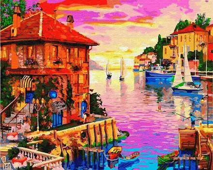 Картина по номерам «Городская пристань»