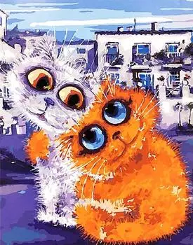 Картина по номерам «Городские коты»