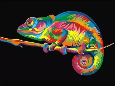 Картина по номерам «Хамелеон»