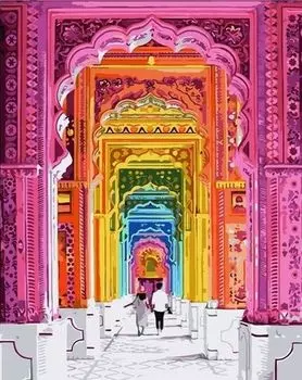 Картина по номерам «Индийский храм»
