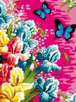 Картина по номерам «Ирисы и бабочки»