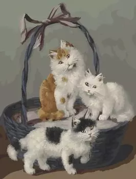 Картина по номерам «Корзина котов»