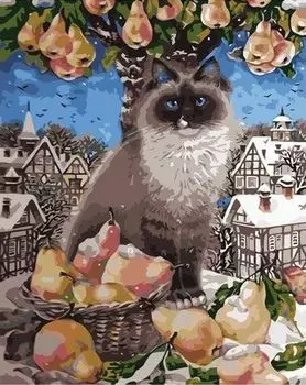 Картина по номерам «Кошка под грушей»