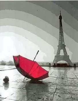 Картина по номерам «Красный зонт»