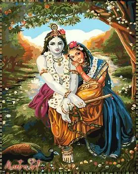 Картина по номерам «Кришна-Радха» + в наборе подарок