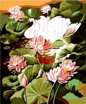 Картина по номерам «Лебеди в кувшинках»