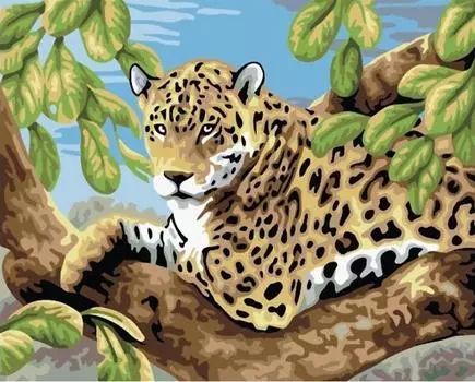 Картина по номерам «Леопард на дереве»