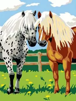Картина по номерам «Лошадки»