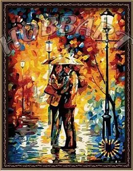 Картина по номерам «Любовь под дождем»