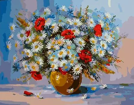 Картина по номерам «Маки и ромашки»