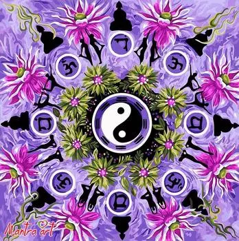 Картина по номерам «Мандала Инь Ян» + в наборе подарок