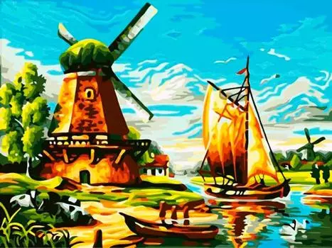 Картина по номерам «Мельница»