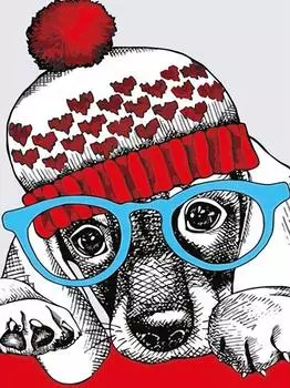 Картина по номерам «Модный пес»