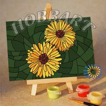 Картина по номерам «Мозаика — Герберы»