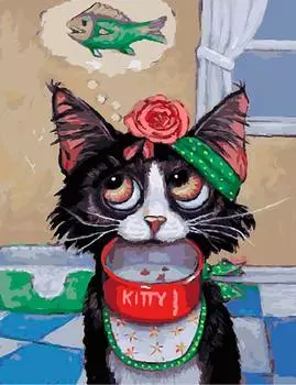 Картина по номерам «Мысли кота»