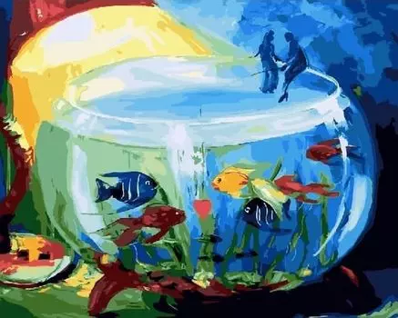 Картина по номерам «На краю аквариума»