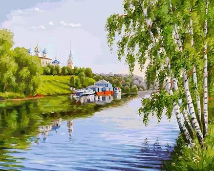 Картина по номерам «На высоком берегу» Елены Самарской