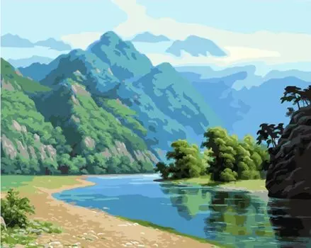 Картина по номерам «Неглубокая река»