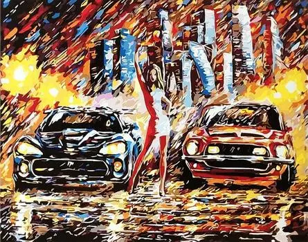 Картина по номерам «Ночные гонки»