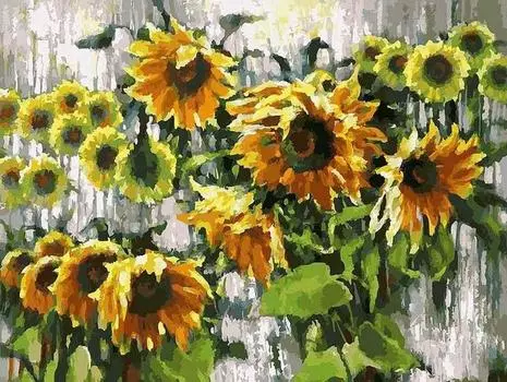 Картина по номерам «Ноктюрн с подсолнухами»