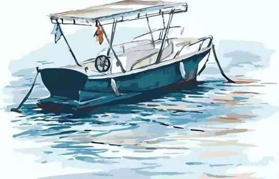 Картина по номерам «Одинокий катер»