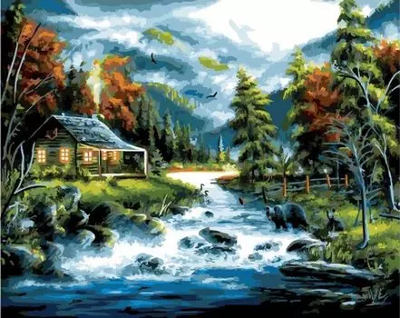 Картина по номерам «Охота на рыбу»