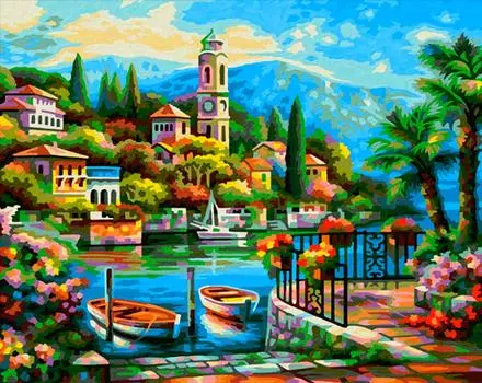 Картина по номерам «Озеро Комо»