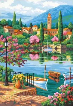 Картина по номерам «Озеро после полудня»