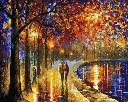 Картина по номерам «Пара у озера»