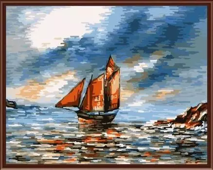 Картина по номерам «Парусник»