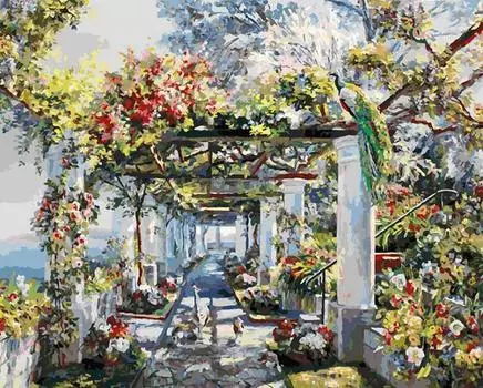 Картина по номерам «Павлины на прогулке»