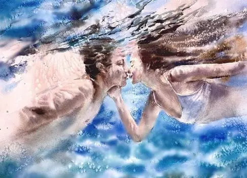 Картина по номерам «Поцелуй под водой»