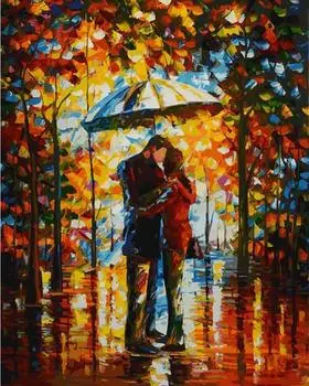 Картина по номерам «Поцелуй в парке»