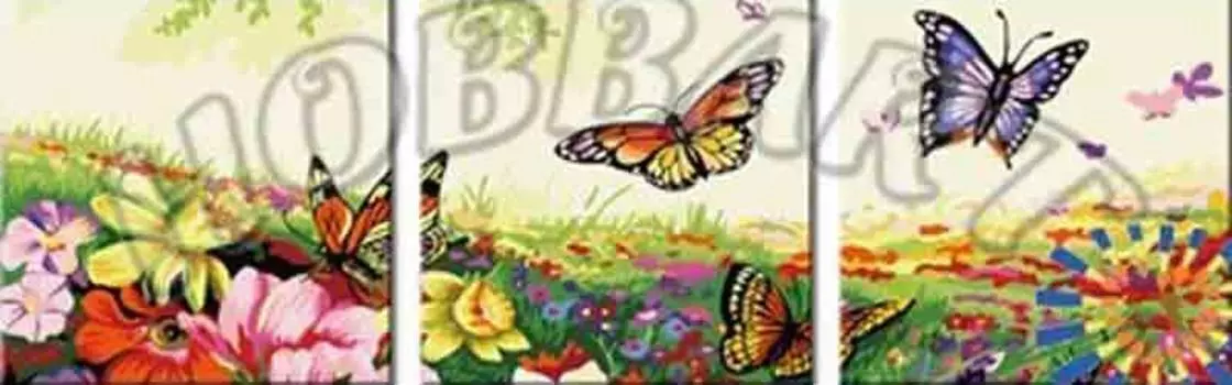 Картина по номерам «Порхающие цветы»