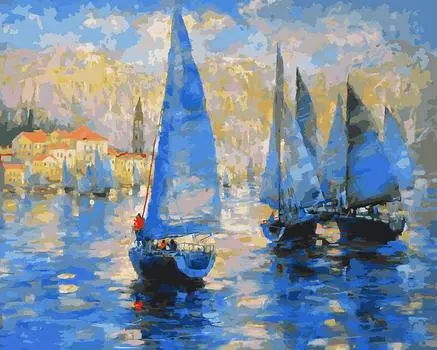 Картина по номерам «Прогулка под парусом по Которской бухте»