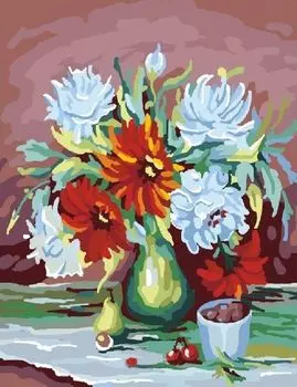 Картина по номерам «Пышные цветы»