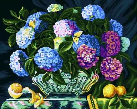 Картина по номерам «Разноцветные бутоны»