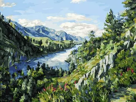 Картина по номерам «Река Катунь»