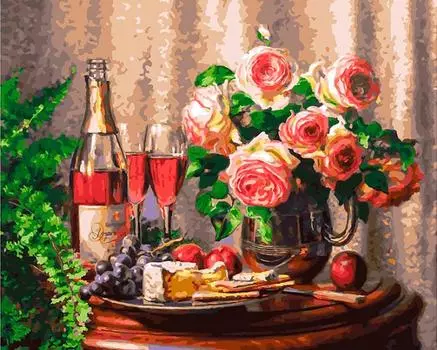 Картина по номерам «Розовое шампанское»