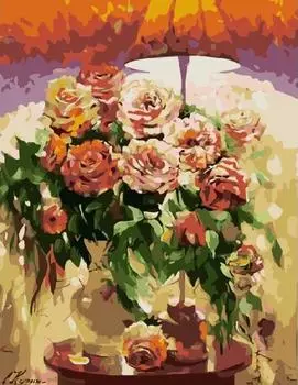 Картина по номерам «Розы под лампой»