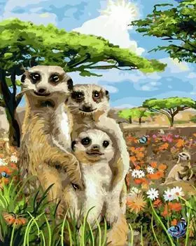 Картина по номерам «Семья сусликов»