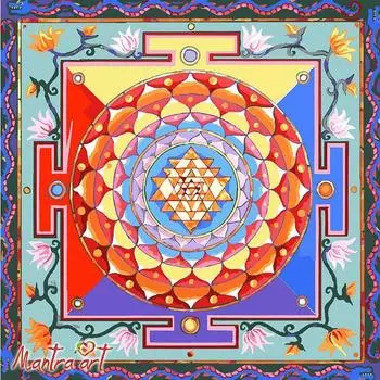 Картина по номерам «Шри Янтра» + в наборе подарок