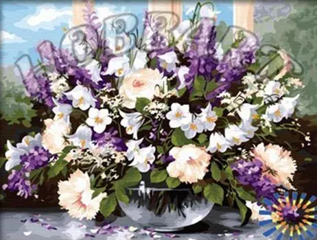 Картина по номерам «Сиренево-пионовое изобилие»