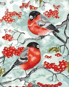 Картина по номерам «Снегири»