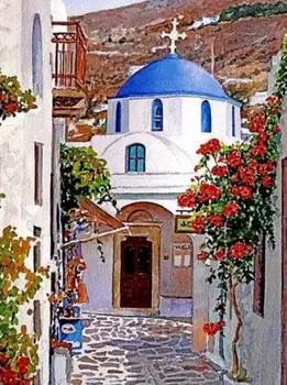 Картина по номерам «Солнечный Санторини»